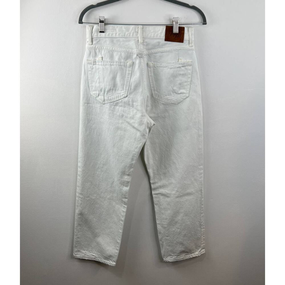 PRPS White C10 Relaxed Boyfriend Straight Leg Crop Jean 100% Cotton High Rise 27 - Picture 5 of 11